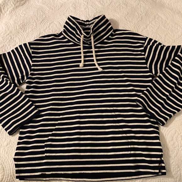 Jcrew funnel neck pullover in stripe mariner cloth - Picture 2 of 4